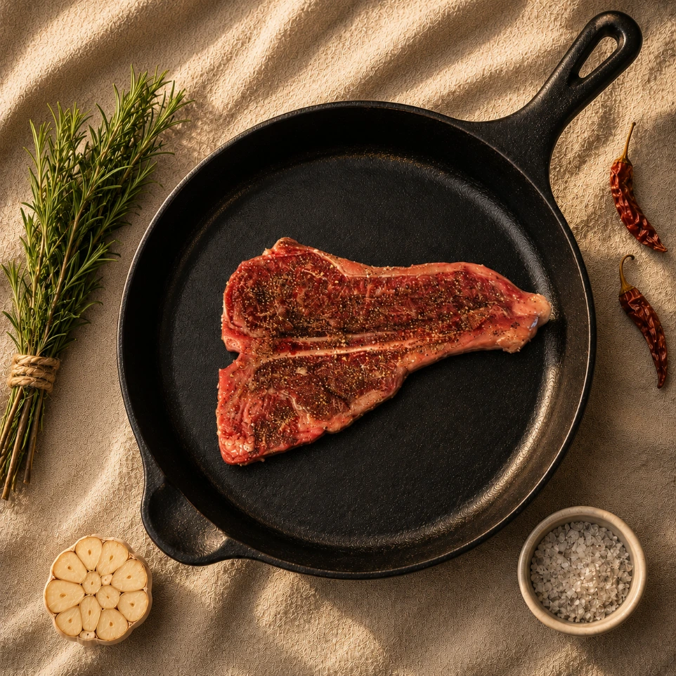 [AUW-15521107] Wagyu Porterhouse/T-bone Steak MS6/7 (1" cut (18-20 oz))