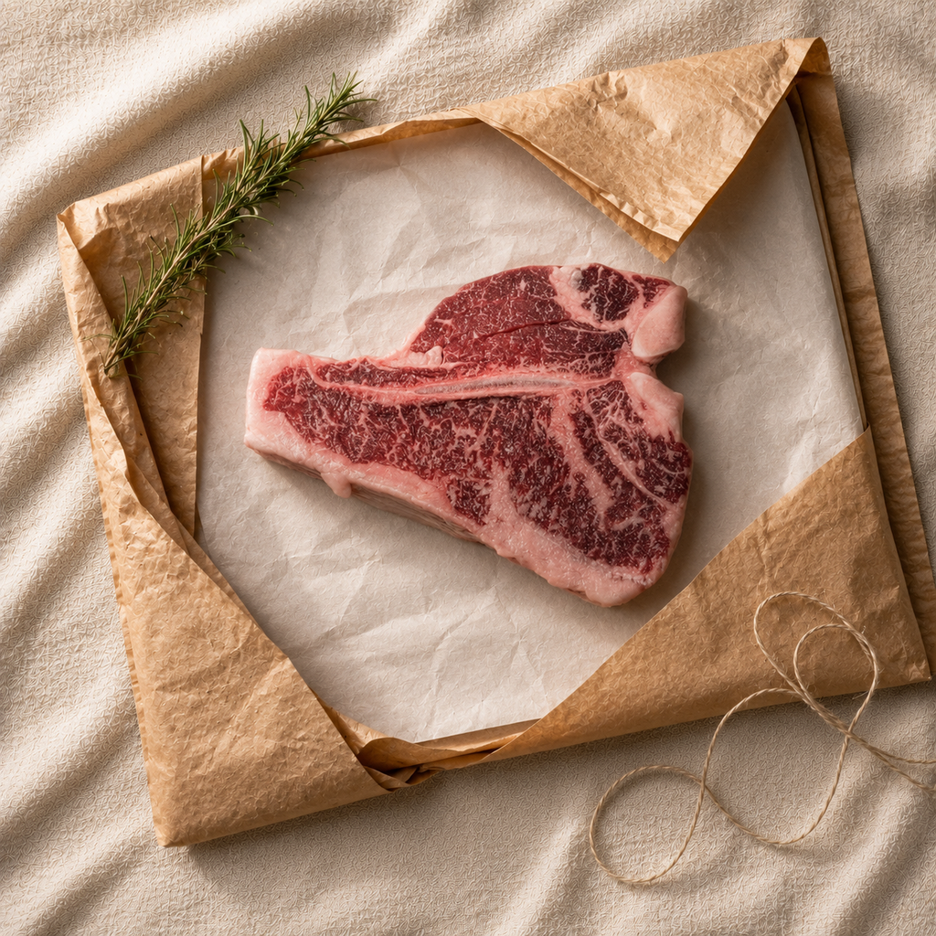 Wagyu Porterhouse/T-bone Steak MS6/7